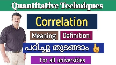 Correlation/Quantitative Techniques/Malayalam