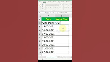 Weeknum function in excel | #Shorts