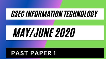 CSEC Information Technology May/June 2020 Past Paper 1/Multiple Choice
