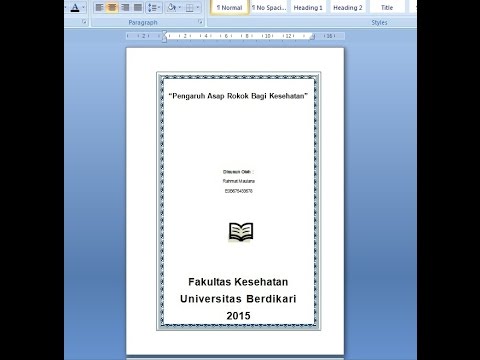 Cara membuat sampul buku dengan microsoft word