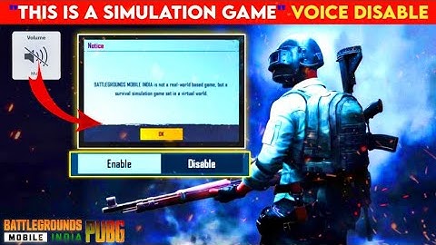 😤"This Is A Simulation Game" Voice Disable BGMI PubG