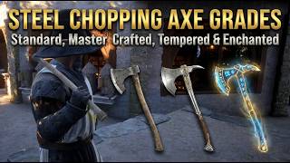 Steel Chopping Axe Grades - Pax Dei - YouTube