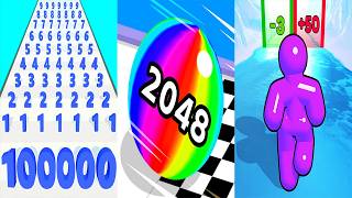 Number Master VS Ball Run 2048 VS Tall Man Run - All Levels Gameplay Android iOS Ep 1