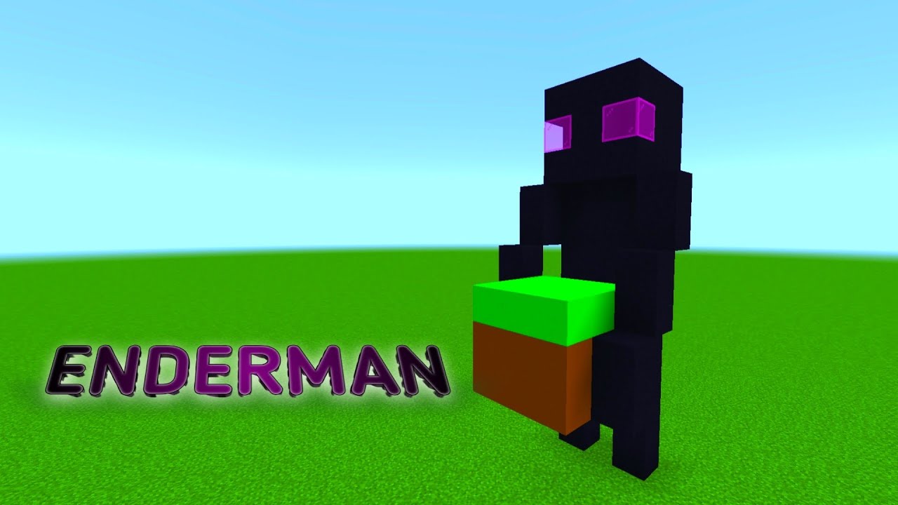 Minecraft Enderman Statue Tutorial - How to Build a Enderman Statue in ...