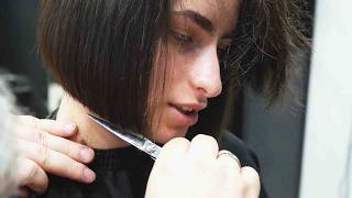 Short Stacked Bob Haircut for Women long to short haircut Transformation