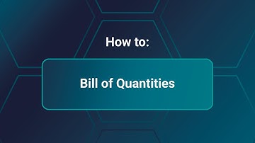 How to: Contracts - Bill of Quantities