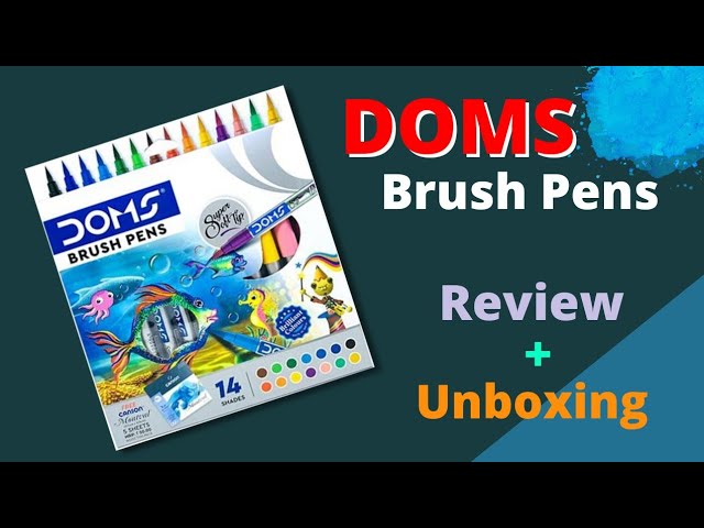 DOMS BRUSH PENS - 14 SHADES, UNBOXING + REVIEW