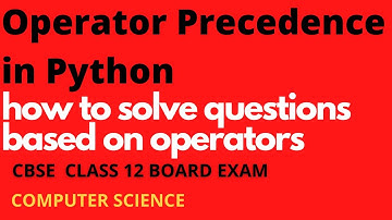 MCQ FOR CLASS 12 COMPUTER SCIENCE - ORDER OF EVALUATION - PYTHON PROGRAMMING - OPERATOR PRIORITY