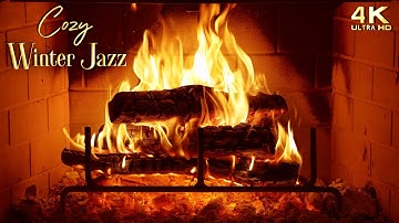 🔥 Cozy Winter Jazz Music Fireplace ⏐ No Ads