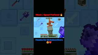 Spear + Mace Parkour 😈 Is Soo Crazy 🔥 In Mobile Minecraft ... #minecraft #shorts