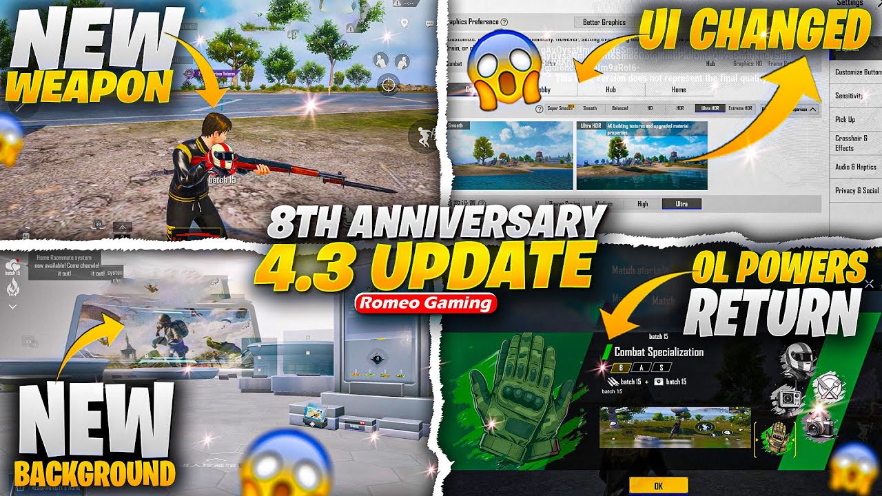 PUBG Mobile 8th Anniversary | 4.3 Update Is Here | New UI & Background ...