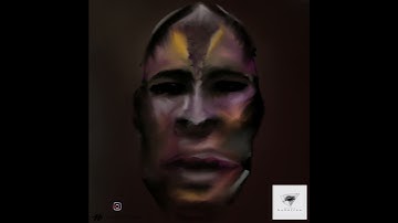 Intuitive portrait painting on procreate | #shorts #schattae #processvideo #abstractart