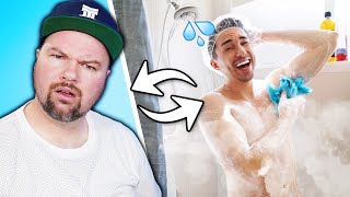 Men Swap Awkward Morning Shower Routines - Shocking Surprise!