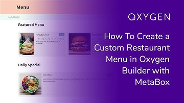 How to Create a Custom Restaurant Menu In Oxygen Builder with MetaBox - WordPress