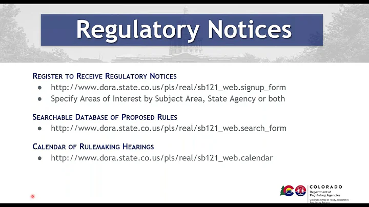 Webinar: DORA Regulatory Notice & Cost Benefit Analysis Program