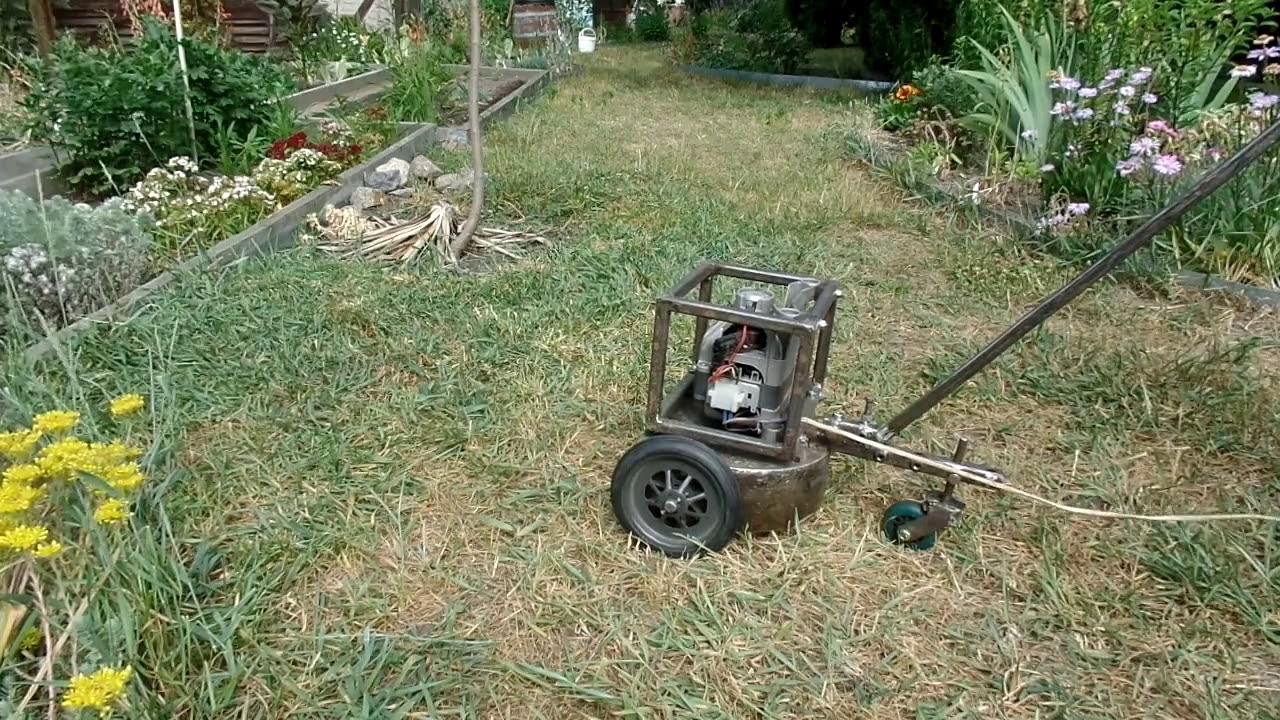 Микро испытание новой самодельной газонокосилки и мини доработки - YouTube