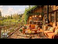 February Morning Jazz at Lakeside Coffee Shop Ambience 🍃 Relaxing Jazz Instrumental Music for Work