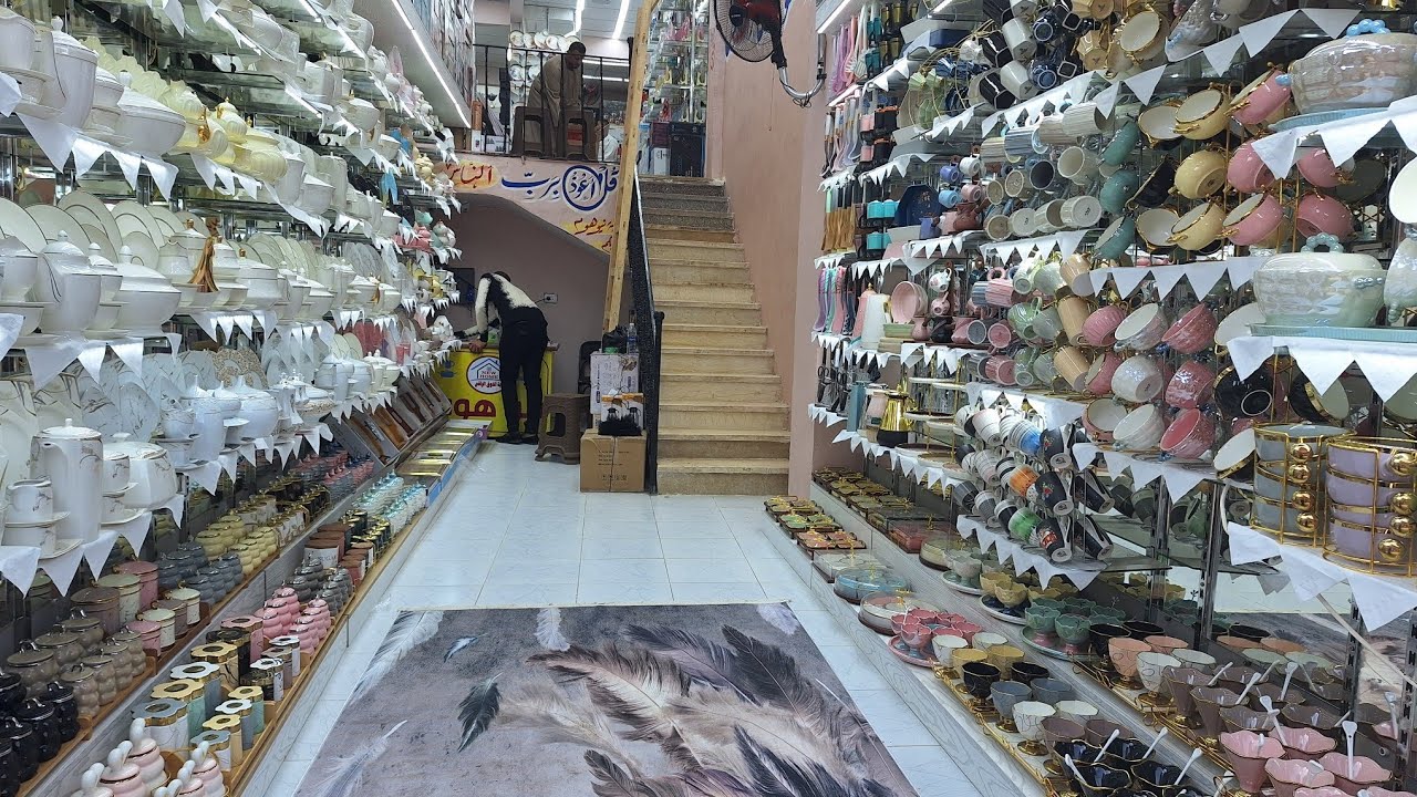 الحقوا 😱 منبع الادوات المنزلية 😱 ورفايع المطبخ بكامل فى أرخص اماكن فى سوق ابو النمرس سوق التجار 😳