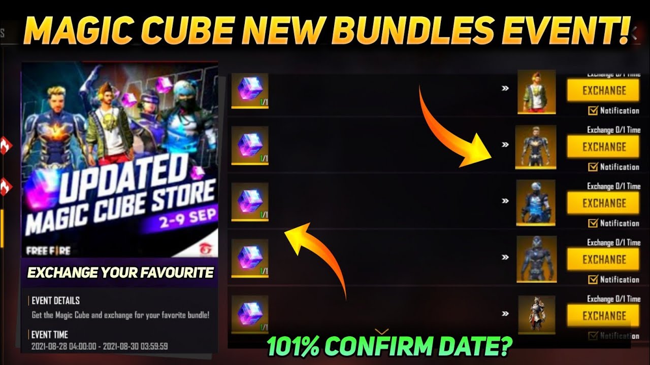 MAGIC CUBE NEW BUNDLE 2021 | NEW MAGIC CUBE BUNDLES EXCHANGE EVENT | 101% CONFIRM | FF NEW EVENT |