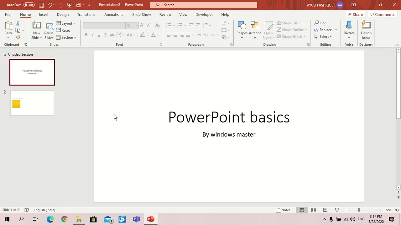 basic unit for a powerpoint presentation