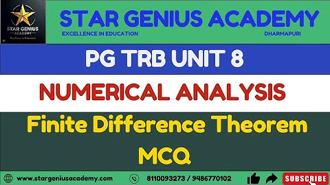 PG TRB MATHS UNIT VIII NUMERICAL ANALYSIS MCQ @stargeniusacademydpi