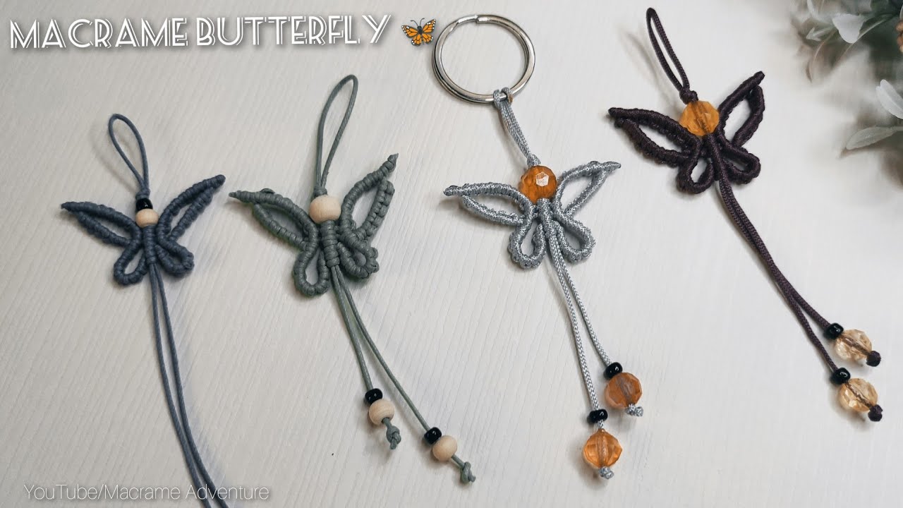 DIY Handmade Macrame butterfly 🦋 keychain