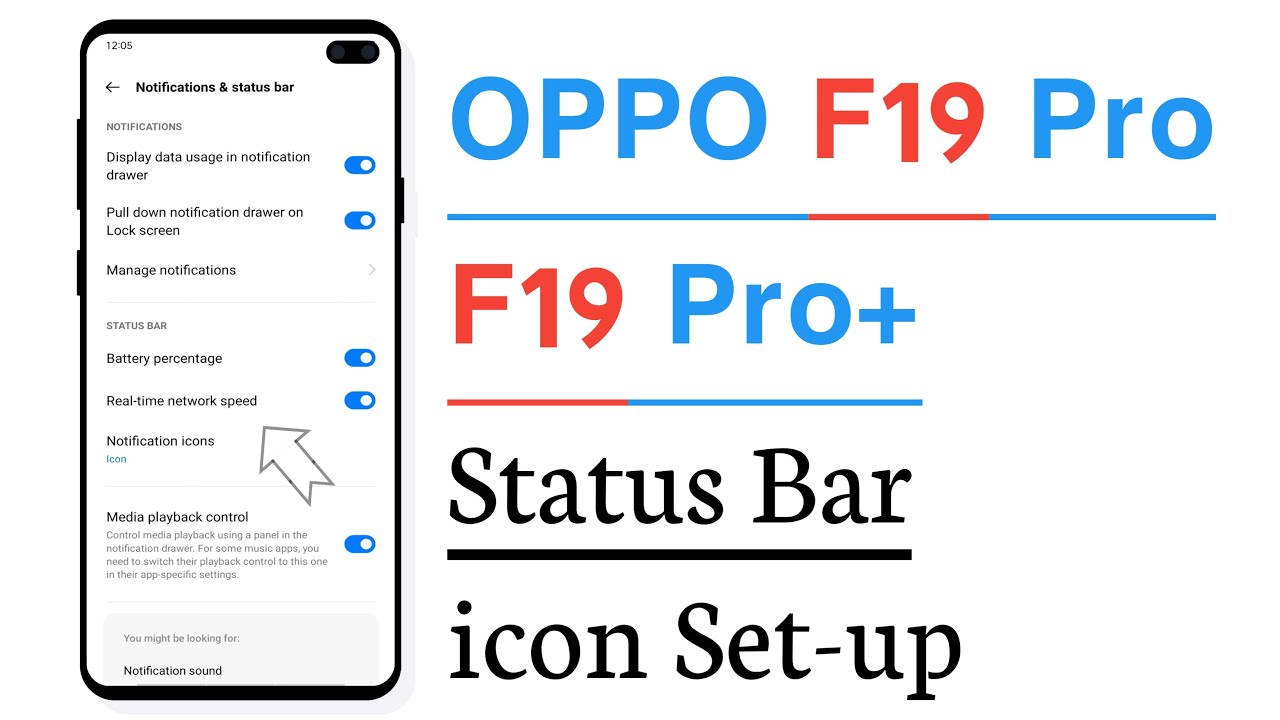 OPPO F19 Pro & F19 Pro+ Status Bar icon, Battery icon Sim Icon