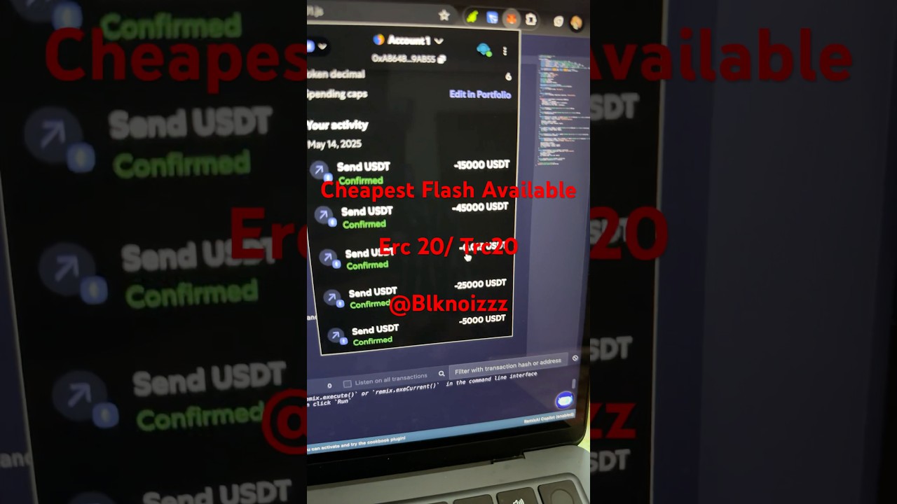 Cheapest Flash Usdt Available Erc20 TRC20…. If u want to buy Script. DM me @blknoizzz 