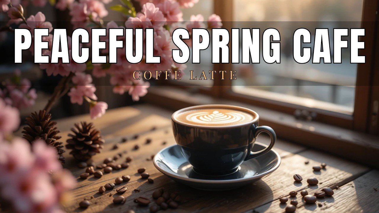 Cozy Spring Coffee Ambience 🌸☕ Relaxing Morning Cafe Vibes with Cherry Blossoms