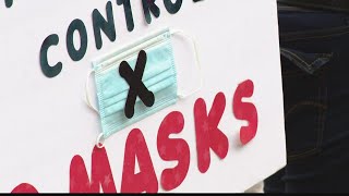 Protesters against wearing face masks during pandemic