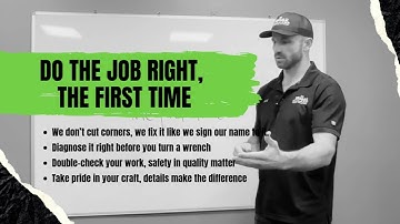 Do the job right, the first time | Core principle