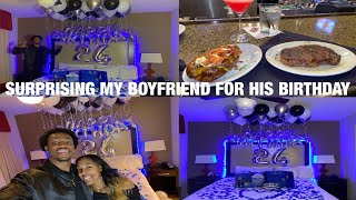 SURPRISING MY BOYFRIEND FOR HIS BIRTHDAY | Hotel Setup, Dinner, 5 Senses Gifts | Maia Lenae