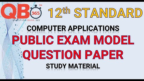 TN | 12th Standard Computer Applications Public Exam Model Question Paper 2020