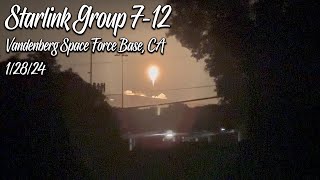 SpaceX Starlink Group 7-12, Vandenberg Space Force Base, CA | 1/28/24