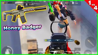 New Gameplay Honey Badger | 28 Kills 1vs4 - PUBG Mobile