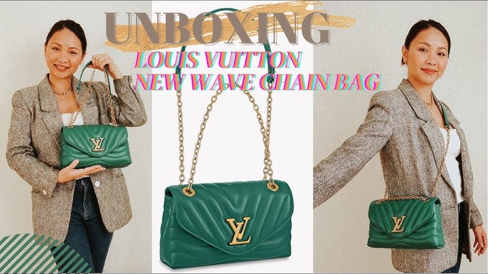 LOUIS VUITTON Calfskin LV New Wave Chain Bag Taupe 937821