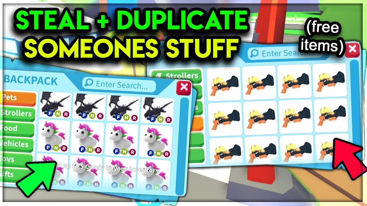 Steal Someones Pets Items Into Your Inventory Adopt Me Glitch