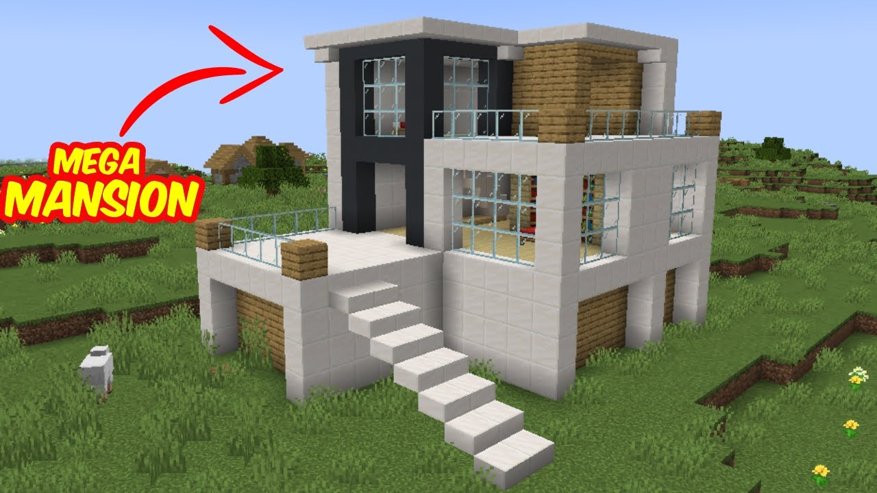 How to Build a MODERN MANSION in Minecraft 🏠 (Step by Step) - YouTube