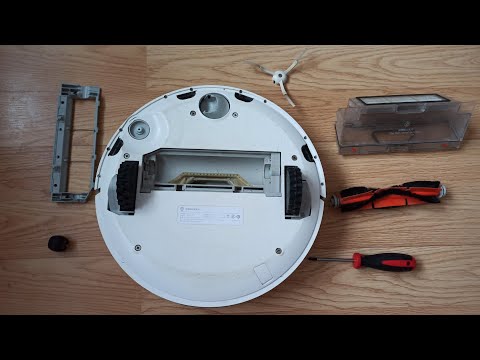Провожу техобслуживание Робота Пылесоса Xiaomi Mi Robot Vacuum Cleaner : Мою щётку и пр...