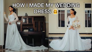How I Made My Simple Wedding Dress With a Long Detachable Train.