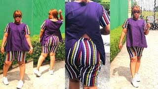 How to Cut and Sew Ankara Shorts with Side Pockets for Ladies