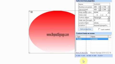 Repeat Signage controls - Flash (video) control