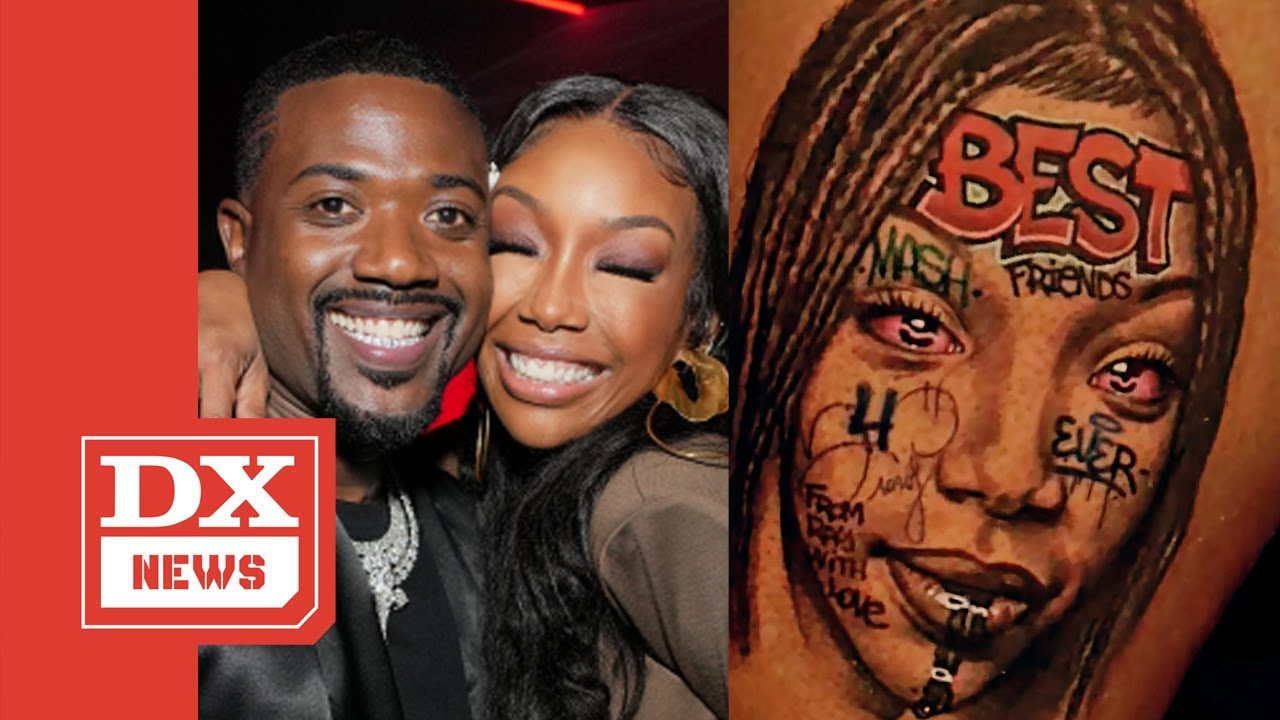 Ray J Gets a Tattoo of His Sister Brandy from Mashkow