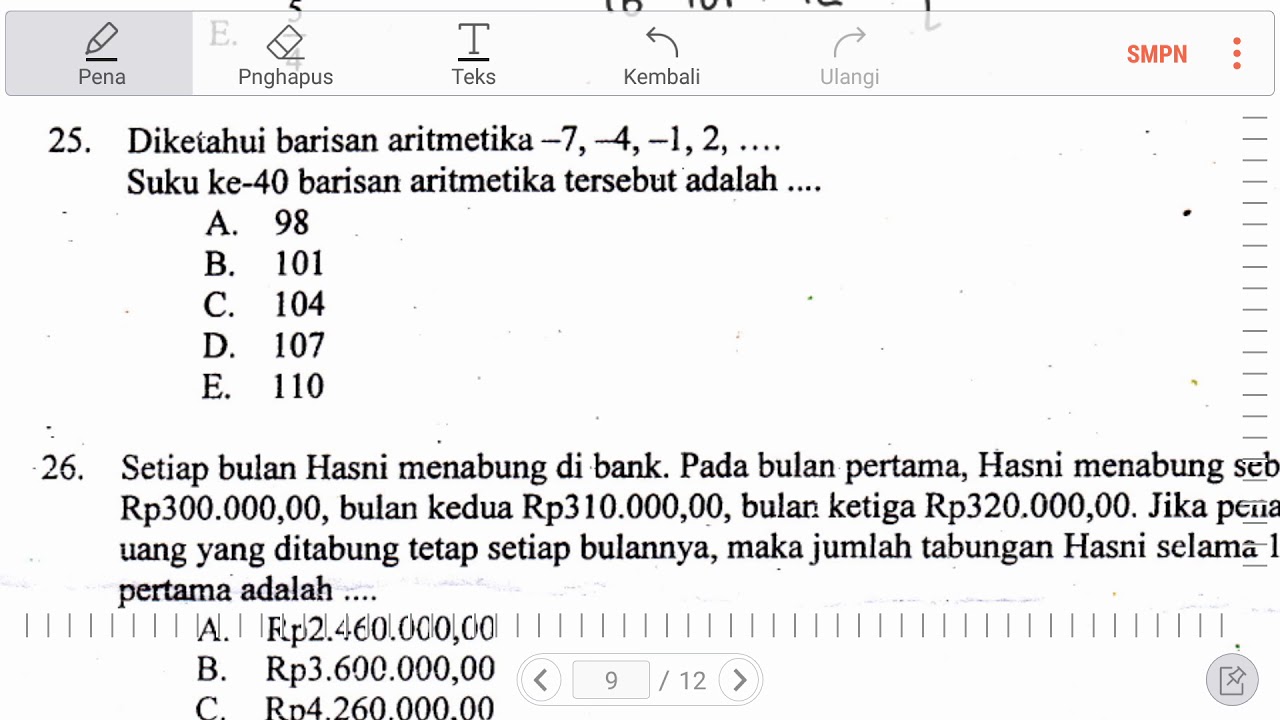 Contoh Soal Dan Jawaban Barisan Aritmatika – Berbagai Contoh