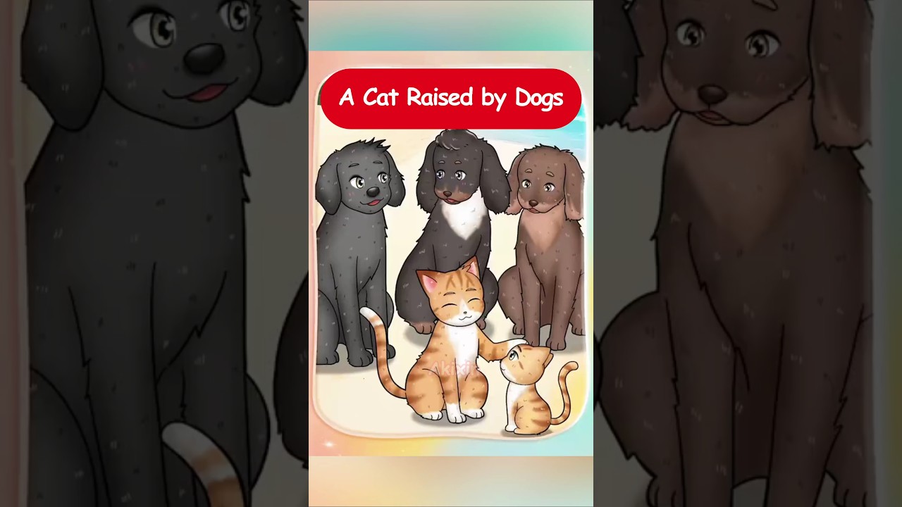 ⁣A Cat Raised by Dog's #shorts #dog #animation