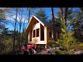 Cabin building in the wet and cold  mountain cabin build ep37