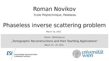 Roman Novikov - Phaseless inverse scattering problem