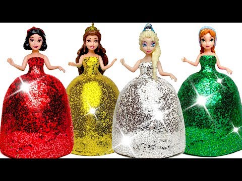 How to Make Play Doh Sparkle Dresses for Disney Princesses DIY