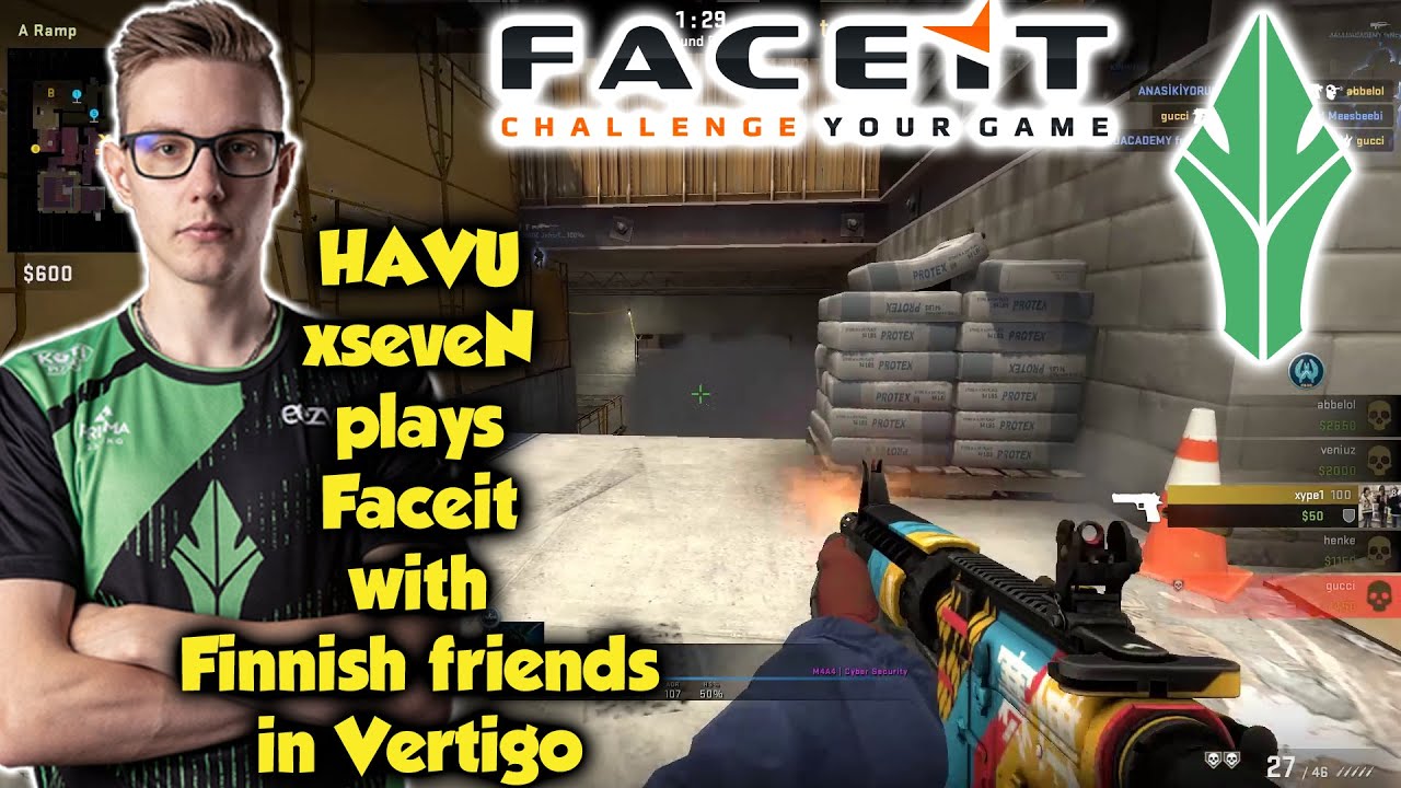 HAVU xseveN plays Faceit with Finnish friends in Vertigo