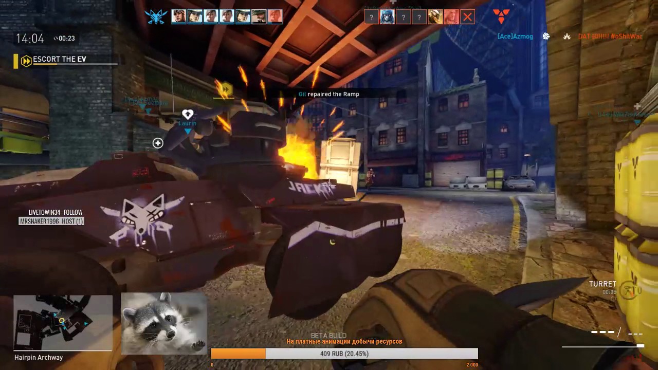 Dirty Bomb Engineer: Инженер + Эвакуатор в игре 7х7